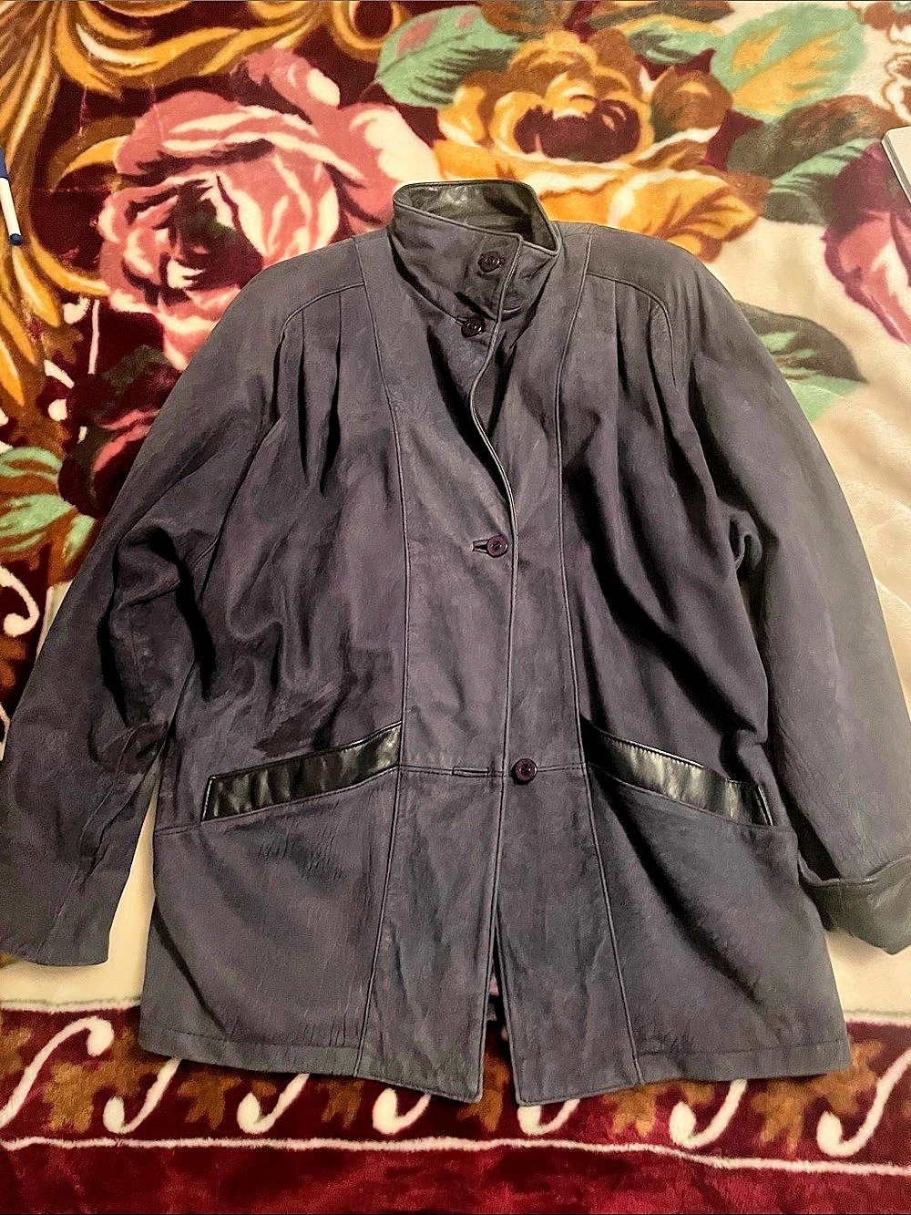 The Olde Hide House Women's Gray or Charcoal Gray Leather Jacket Size Large